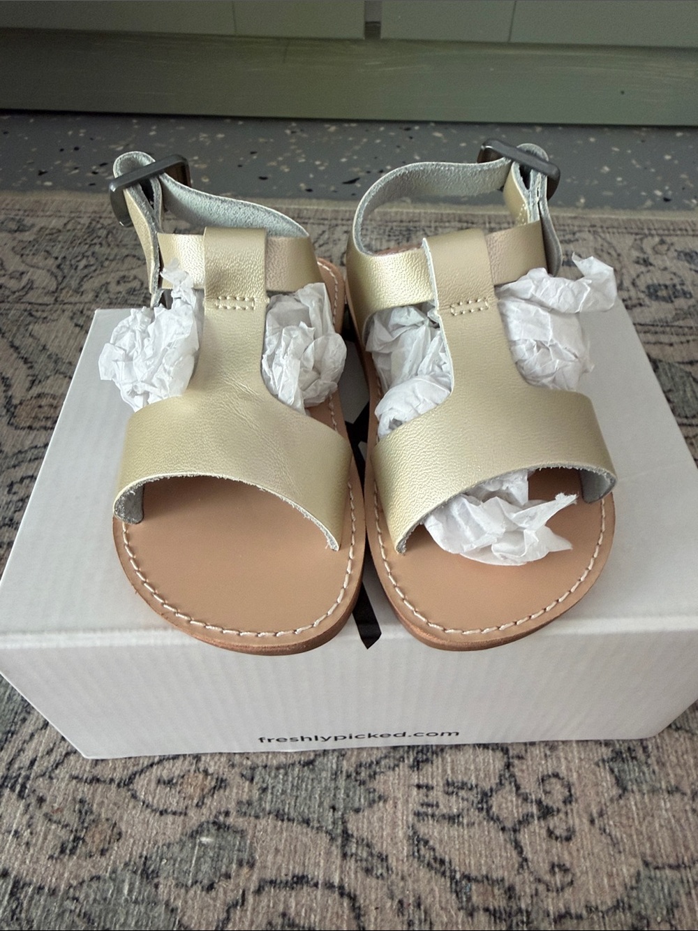 Freshly Picked Malibu II Sandal - Platinum baby/toddler size 5